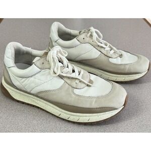 Madewell Kickoff Trainer Shoes Women's 10 White Tan Leather Platform Sneakers